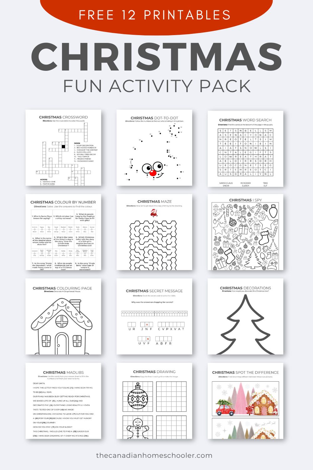 a fun (& free) printable christmas activity pack for kids